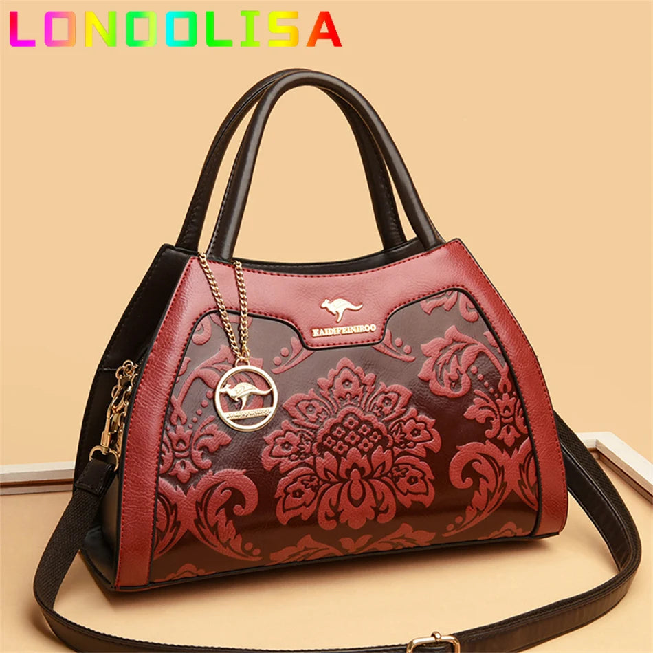 LONOOLISA Casual Tote Luxury Leather Handbag Purse 2023 Designer Shoulder Crossbody Bag