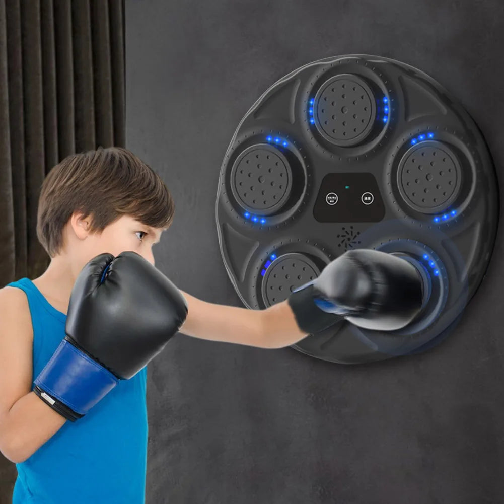 "Wall-Mounted Music Boxing Machine: Light-Up Punching Training Equipment for Kids and Adults - Home Exercise Gear"