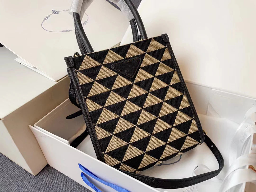 Women's handbag, shoulder bag, triangle pattern luxury designer brand classic style