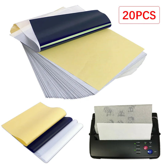 20pcs Tattoo Transfer Paper Thermal Copier Stencil Papers Classic Freehand DIY Tattoo Tracing Paper Transfer Kit Supplies