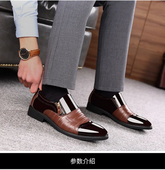 2024 New Men's Slip-on Oxfords Dress Shoes  Classic Leather Dress Shoes