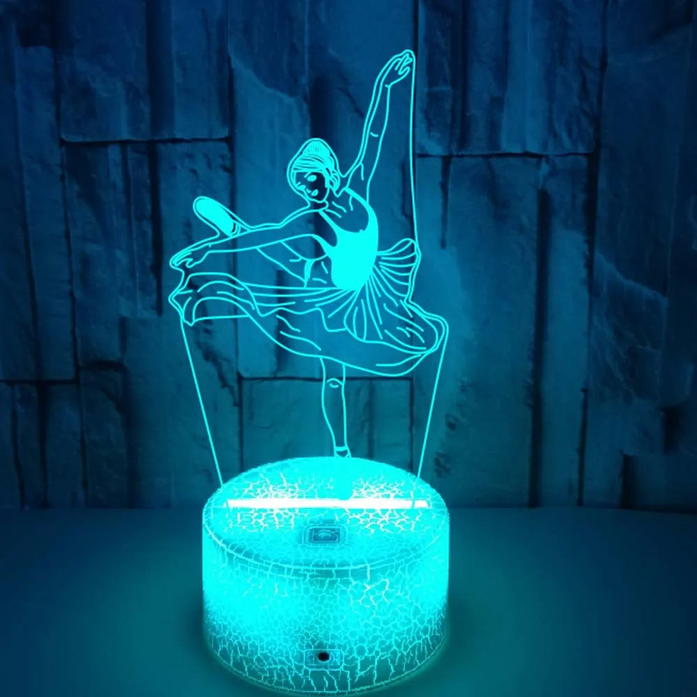 3D Illusion Ballet Dancer Night Light, Ballerina Table Lamp for Bedroom Decor, Perfect Gift