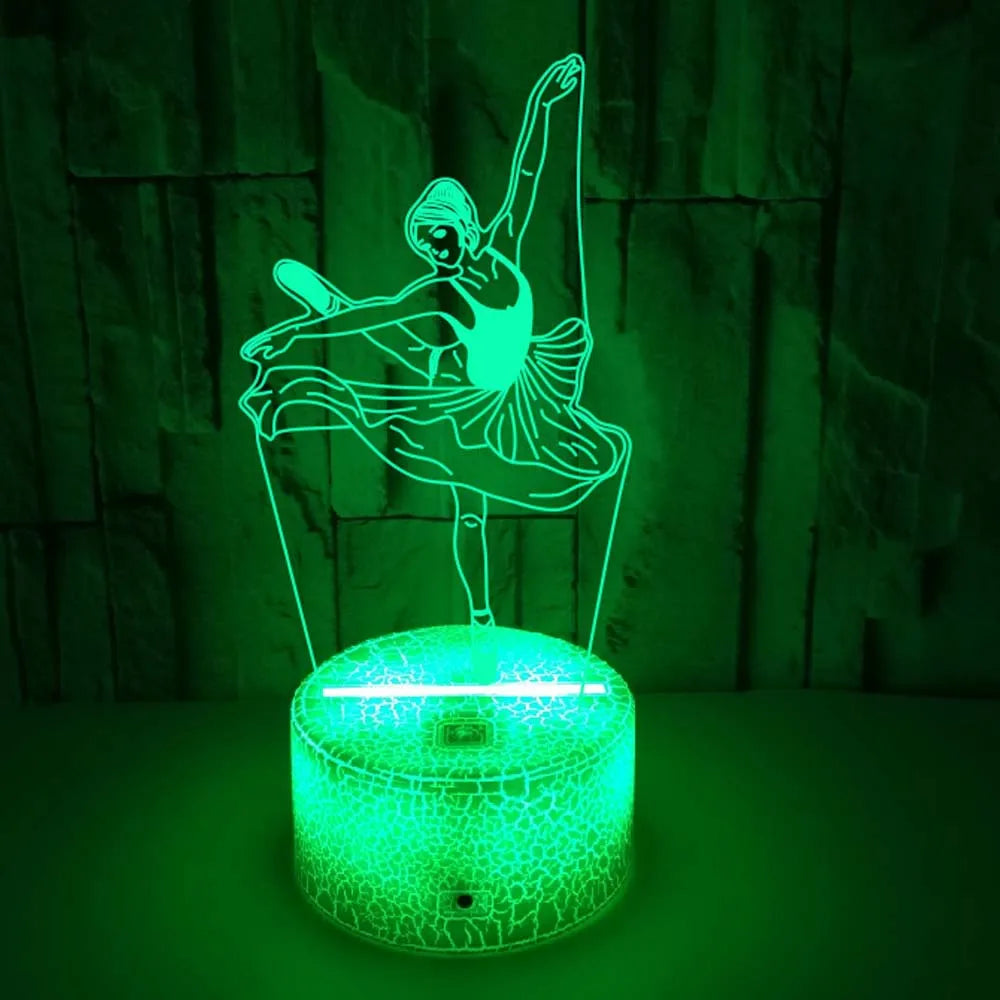 3D Illusion Ballet Dancer Night Light, Ballerina Table Lamp for Bedroom Decor, Perfect Gift