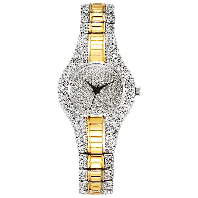 "Luxury Brand Women's Rhinestone Diamond Watch - Quartz Bracelet Dress Bangle , Elegant Ladies Wrist Watch"