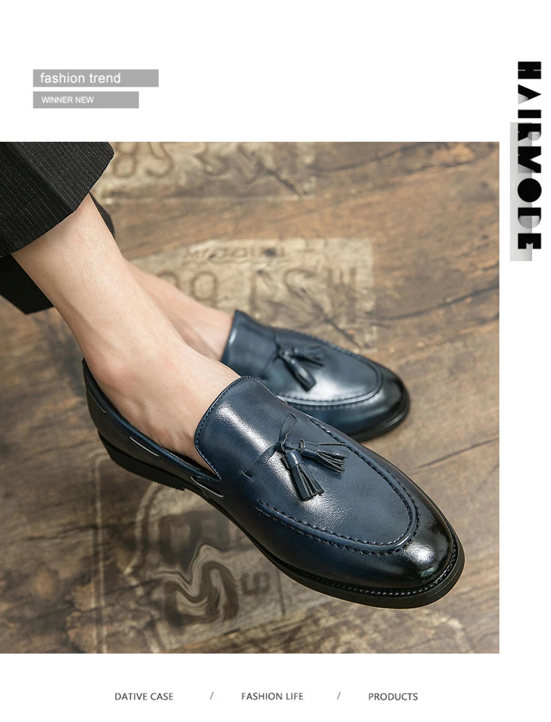 Classic Men Casual Loafers Driving Shoes Moccasin 2023 Fashion Male Comfortable Summer Leather Shoes Men Lazy Tassel Dress Shoes