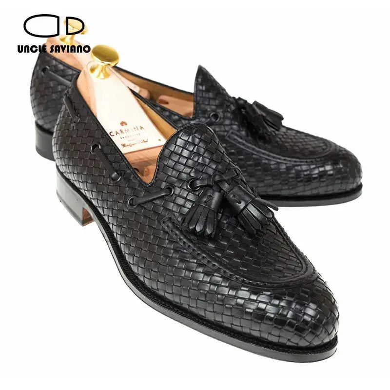 Uncle Saviano Loafers Luxury Men's Dress Shoes Genuine Leather  Handmade Fashion Designer Italian Shoes