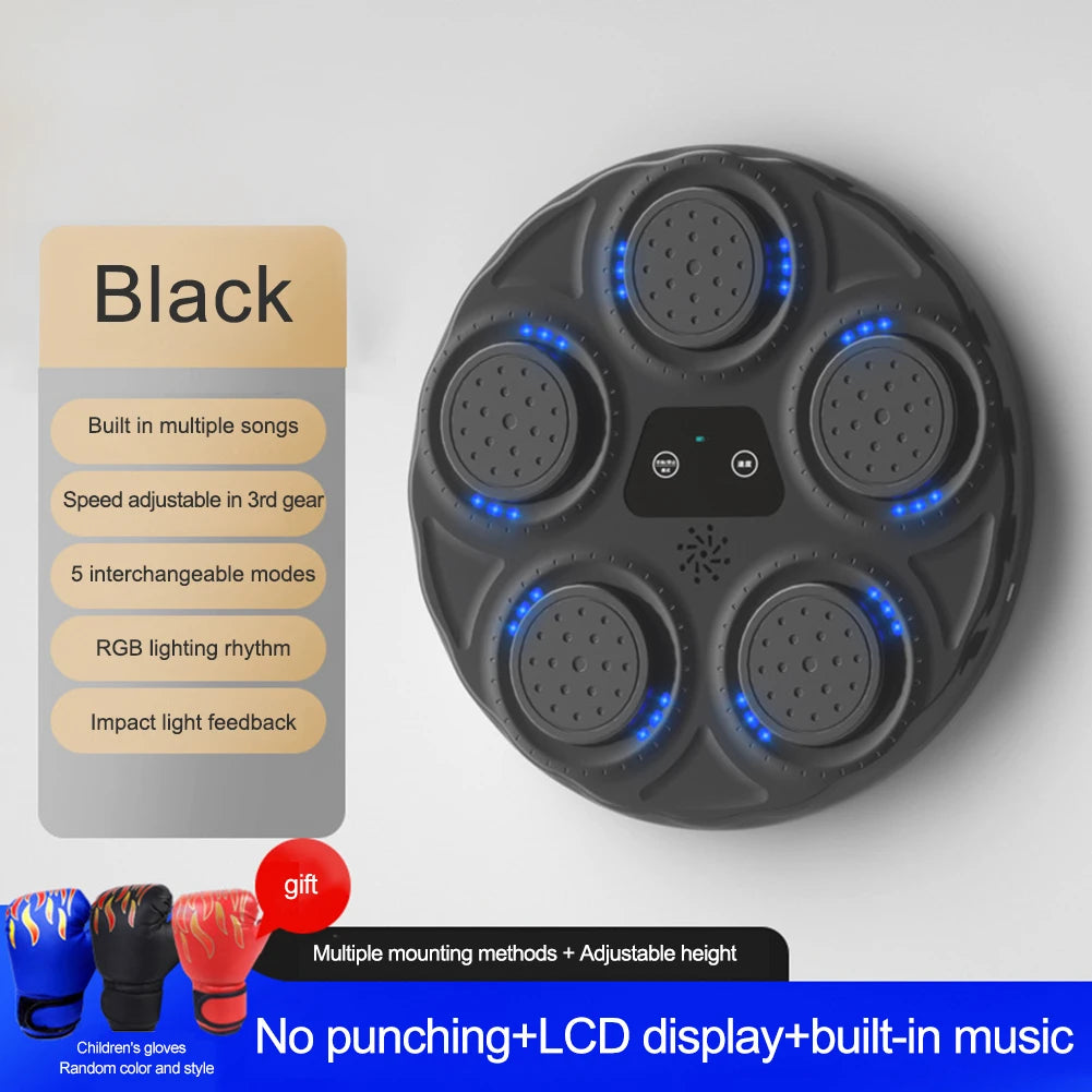 "Wall-Mounted Music Boxing Machine: Light-Up Punching Training Equipment for Kids and Adults - Home Exercise Gear"