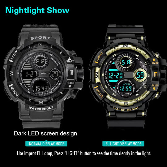 Military Digital Watch for Men Outdoor Men's Sports Watches Clock Waterproof Luminous Chronograph Student Electronic Wristwatch