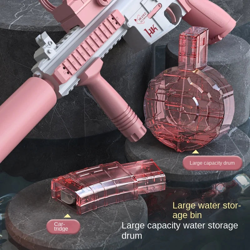 "Full-Automatic M416 Electric Water Pistol: Light-Up Toy Gun for Summer Pool and Beach Fun - Suitable for Kids, Boys, Girls, and Adults"