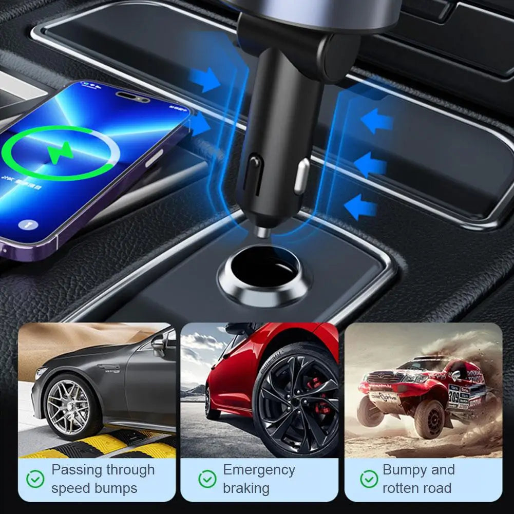 4 IN 1 100W Retractable 4 Ports Car Charger USB C For iPhone 14 15Pro Samsung S22 S23 Fast Charge Cigarette Lighter Adapter