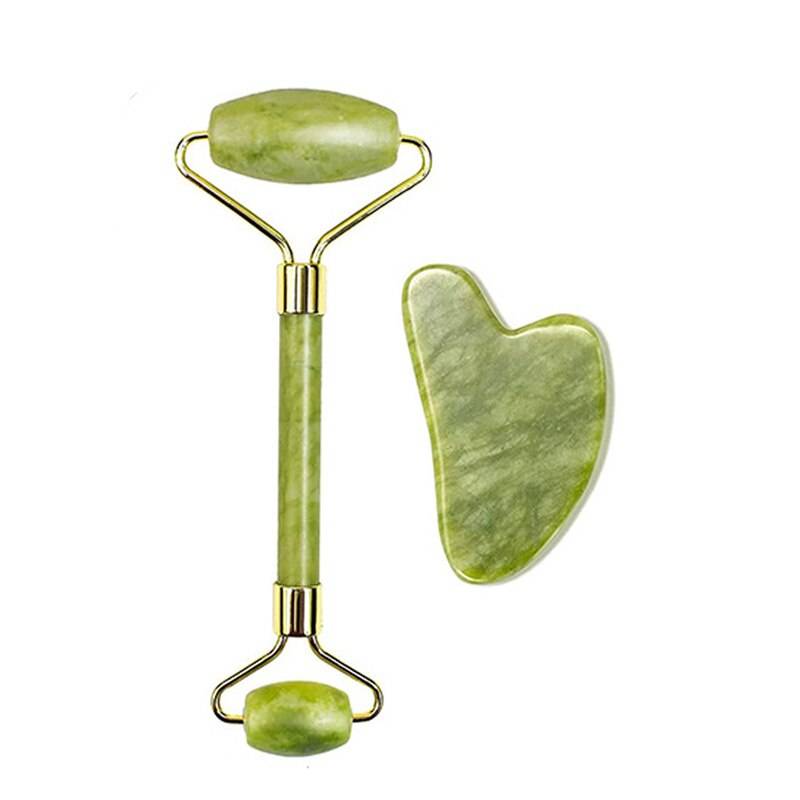 Guasha Natural Stone Massage Face Jade Roller Gua Sha Massage Tool Set .