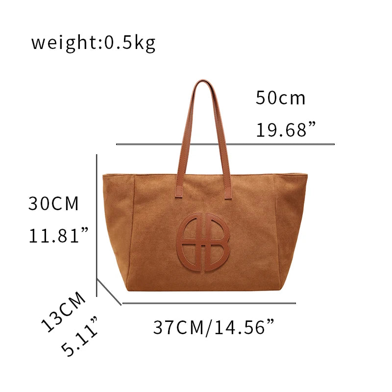 2023 Women's Suede Tote Bag Fashion Designer Large Capacity Shoulder Bag Brand Monogram Pattern Crossbody Bag Luxury Wallet