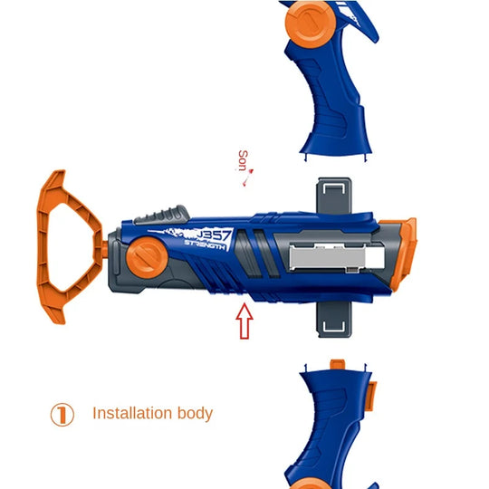 "Kids' Safe Soft Bomb Archery Set: 12-Shot Continuous Launch Crossbow for Outdoor Fun"