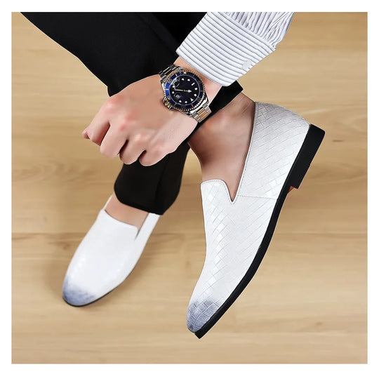 Men's Formal Leather Shoes Brown Pointed Toe Male Oxfords Business Man Dress Shoes Loafers Gentleman Wedding Party Dress Shoes