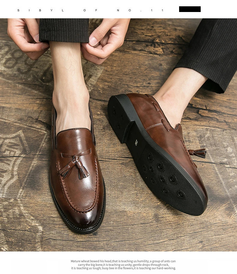 Classic Men Casual Loafers Driving Shoes Moccasin 2023 Fashion Male Comfortable Summer Leather Shoes Men Lazy Tassel Dress Shoes