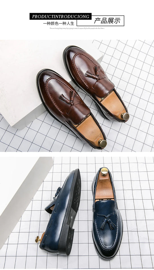 Classic Men Casual Loafers Driving Shoes Moccasin 2023 Fashion Male Comfortable Summer Leather Shoes Men Lazy Tassel Dress Shoes