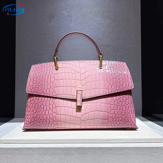 Crocodile Pattern Leather Women's Luxury Fashion Handbag Lady Shell Shoulder Crossbody Bag Top Handle