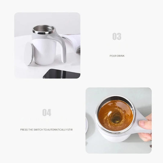 New Automatic Stirring Magnetic Mug Creative Stainless Steel Electric Smart Mixer Coffee Milk Mixing Cup Water Bottle Mark Cup