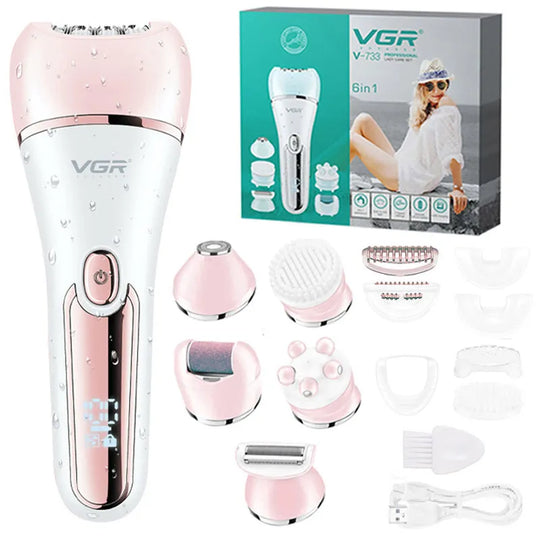 VGR Electric Women Epilator Female Shaver Leg Body Hair Removal Lip Chin Depilatory Lady Bikini Trimmer Facial Hair Remover