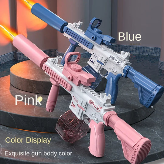 "Full-Automatic M416 Electric Water Pistol: Light-Up Toy Gun for Summer Pool and Beach Fun - Suitable for Kids, Boys, Girls, and Adults"