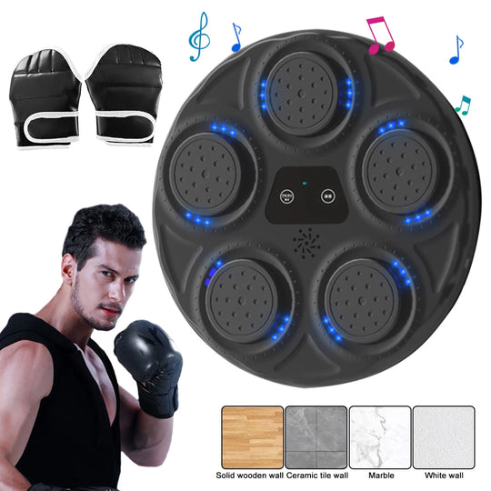 "Wall-Mounted Music Boxing Machine: Light-Up Punching Training Equipment for Kids and Adults - Home Exercise Gear"