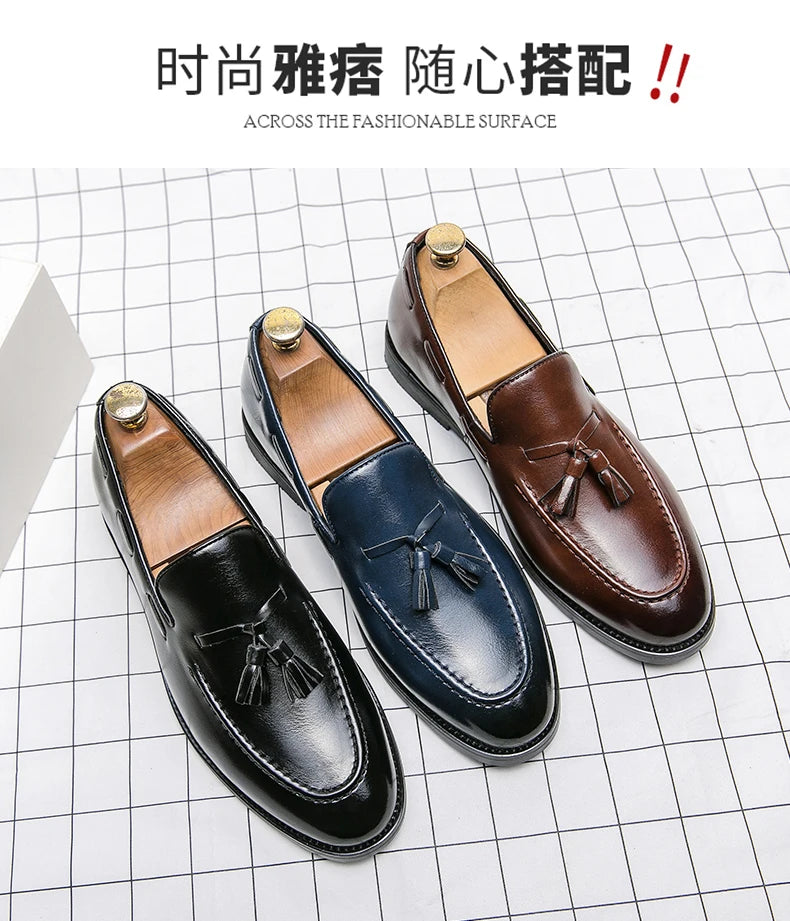 Classic Men Casual Loafers Driving Shoes Moccasin 2023 Fashion Male Comfortable Summer Leather Shoes Men Lazy Tassel Dress Shoes