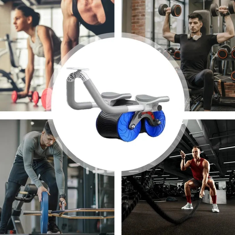 2024 Upgraded Version Of Double-Wheel Abdominal Roller Arm Abdominal Device Automatic Rebound Intelligent Timing Exercise Roller