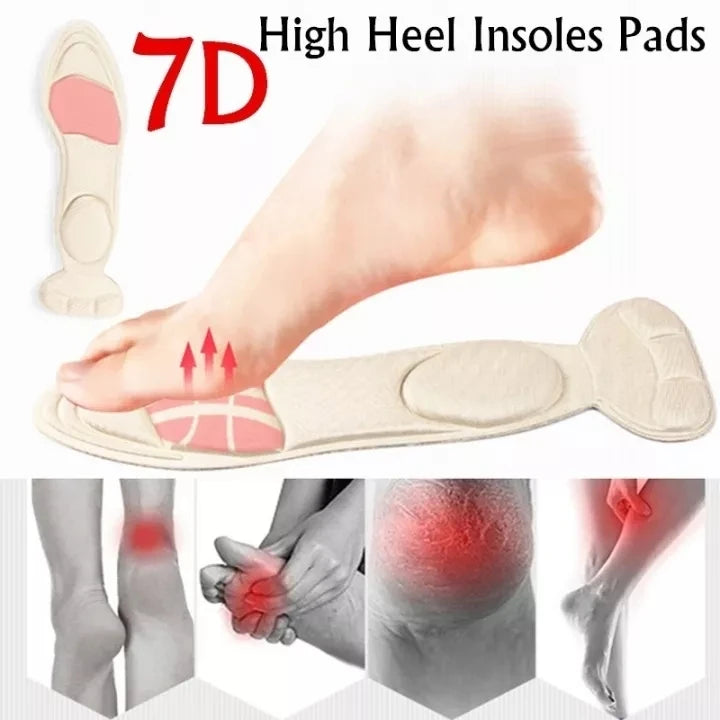 7 In 1 Soft Memory Foam Insoles High-heel Shoes Insoles Anti-slip Cutable Insole Comfort Breathable Foot Care Massage Shoe Pads