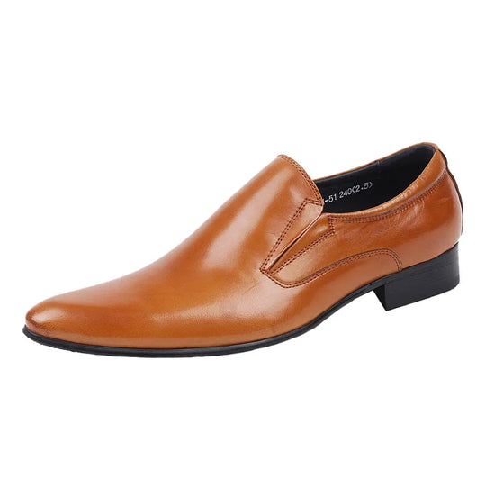 Pointed Toe Men's Dress Loafers, Burgundy and Black Casual Oxford Shoes, Luxury Suit-Appropriate, Formal Genuine Leather Shoes.