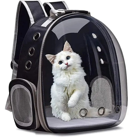 Transparent Bubble Cat Backpack: Breathable Pet Carrier for Small Animals, Puppies, Kitties, and Birds - Ideal for Travel