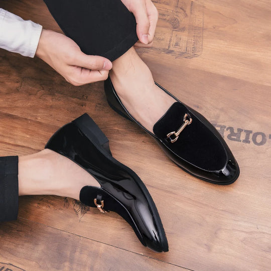 Men's Casual Slip-On Loafers Soft Comfy Gentleman Graceful Dress Shoes