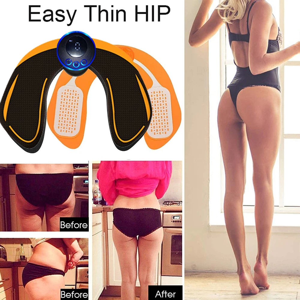 Electric EMS Body Shaper: Hips Trainer and Butt Muscle Stimulator with Massage Function - Fitness Toner for Lifting, Slimming Legs and Arms