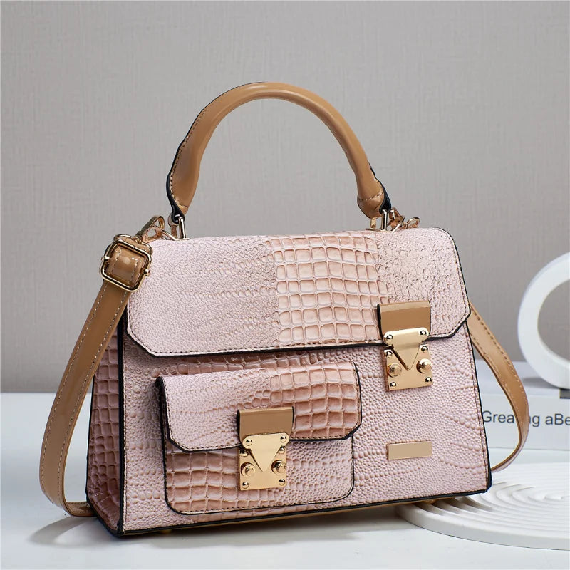 Women's 2024 Popular Crossbody Bags High Quality Handbag Crocodile Pattern Single Shoulder Bag