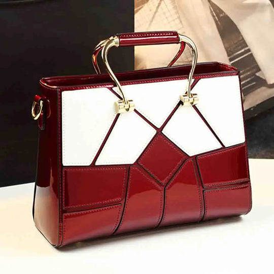 2024 Elegant Plaid  Leather Handbag: Luxury Top Handle Bag for Women