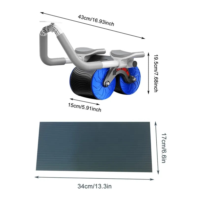 2024 Upgraded Version Of Double-Wheel Abdominal Roller Arm Abdominal Device Automatic Rebound Intelligent Timing Exercise Roller