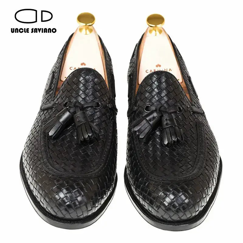 Uncle Saviano Loafers Luxury Men's Dress Shoes Genuine Leather  Handmade Fashion Designer Italian Shoes