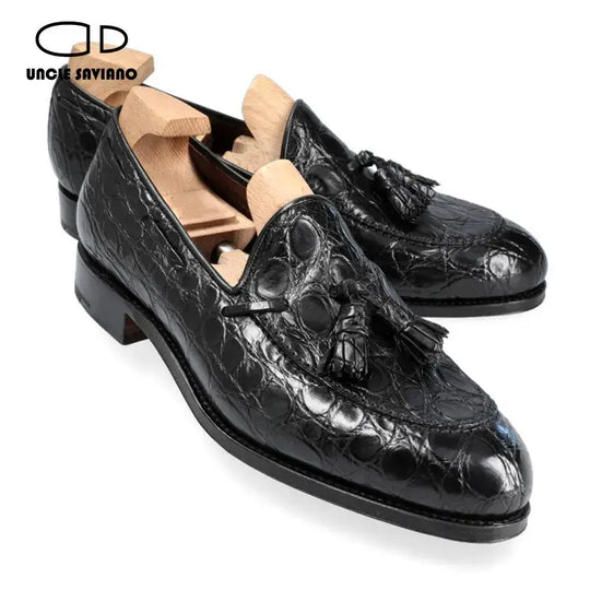 Uncle Saviano Loafers Men Shoes Fashion High Quality Leather Dress Business Designer Shoes for Men