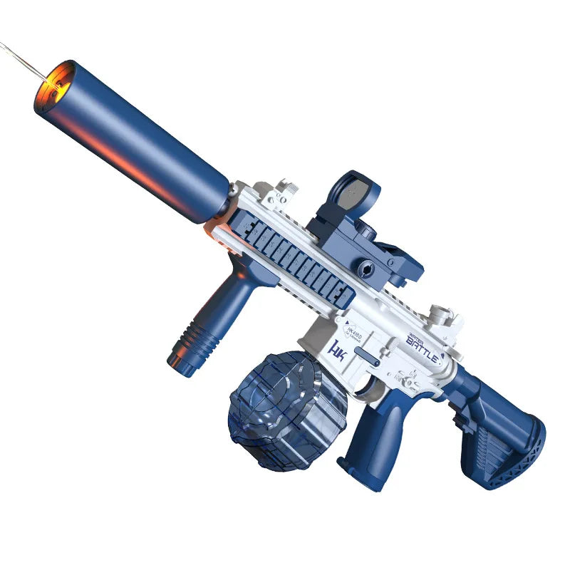 "Full-Automatic M416 Electric Water Pistol: Light-Up Toy Gun for Summer Pool and Beach Fun - Suitable for Kids, Boys, Girls, and Adults"