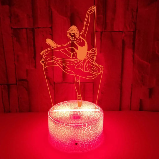 3D Illusion Ballet Dancer Night Light, Ballerina Table Lamp for Bedroom Decor, Perfect Gift