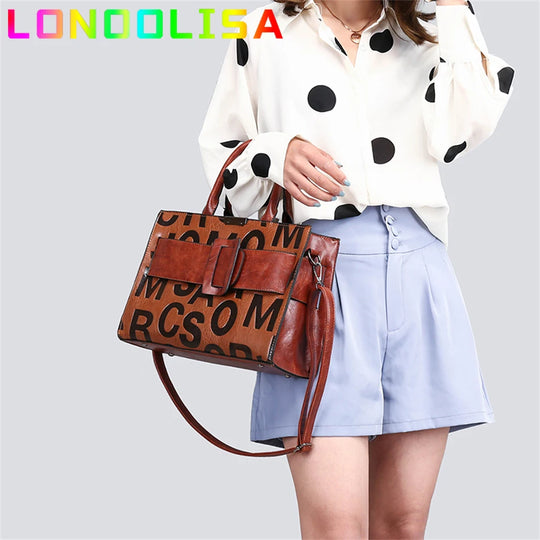 LONOOLISA Luxury Brand Handbags With Purse Designer Shoulder Messenger Bags for Ladies Casual Totes Crossbody.