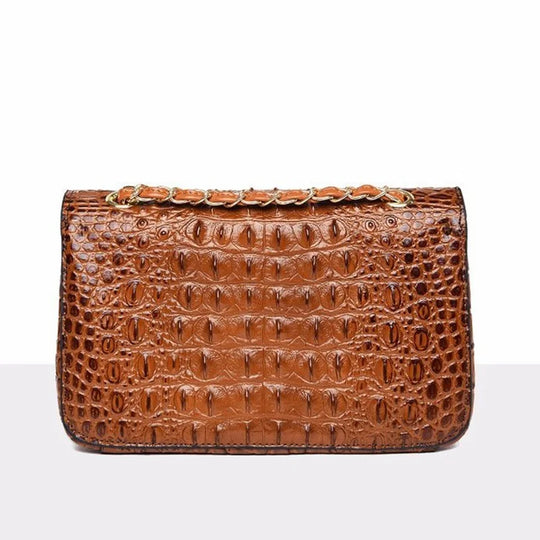 "2024 Crocodile Texture Chain Crossbody: Luxury Leather Shoulder Bag for Women - Fashion-Forward Designer Handbags"