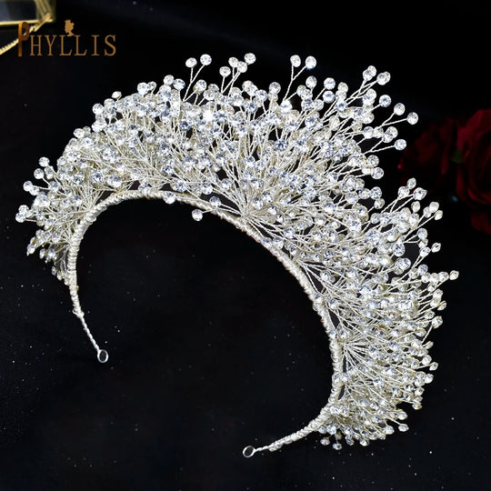 Luxury Wedding Crown Rhinestone Bridal Headpiece Handmade Bridal Hair Accessories Party Tiaras And Crown Women Hair Jewelry