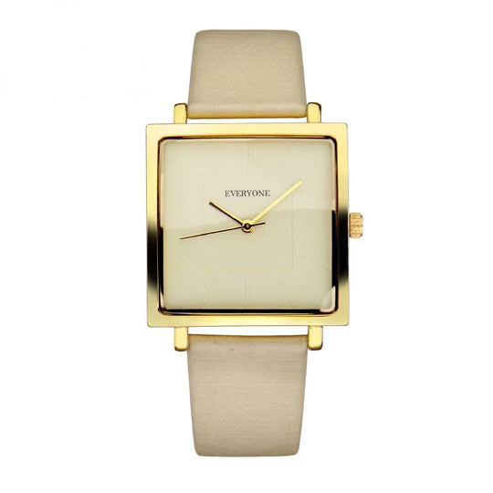 "Elegant Square Women's Watch - Leather Band Quartz, Simple Dress Business Style, Waterproof"