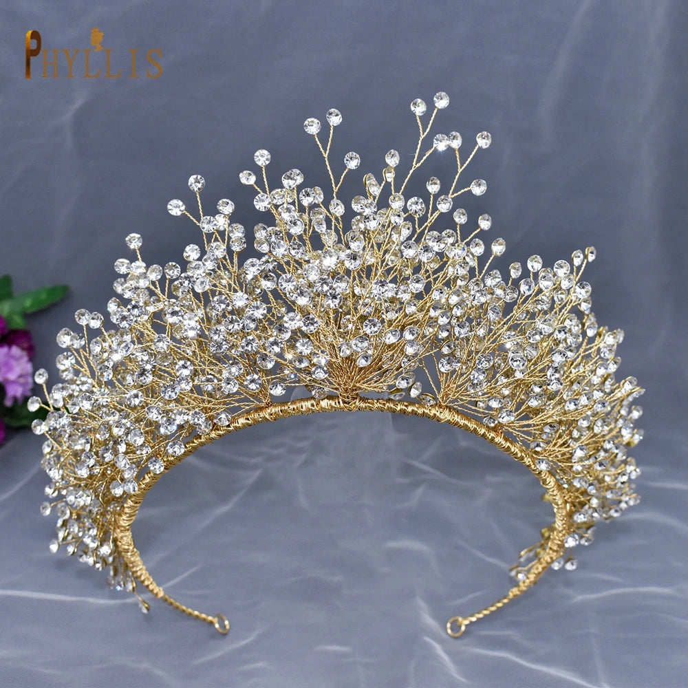 Luxury Wedding Crown Rhinestone Bridal Headpiece Handmade Bridal Hair Accessories Party Tiaras And Crown Women Hair Jewelry