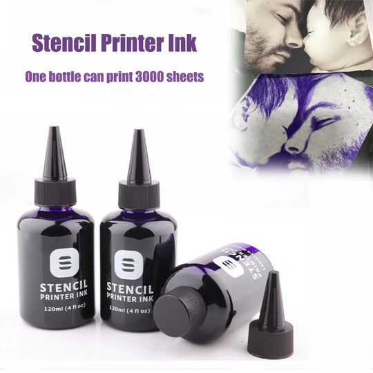 "4oz Tattoo Stencil Printing Ink: A4 Inkjet Transfer Paper Compatible Ink for Machines - Innovative Tattoo Tracing Accessories"