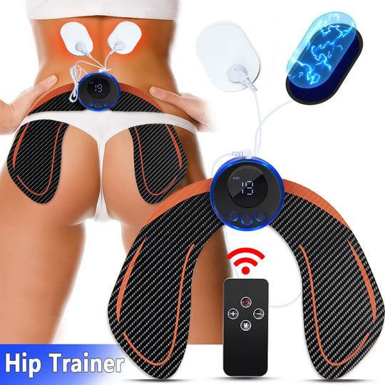 Electric EMS Body Shaper: Hips Trainer and Butt Muscle Stimulator with Massage Function - Fitness Toner for Lifting, Slimming Legs and Arms