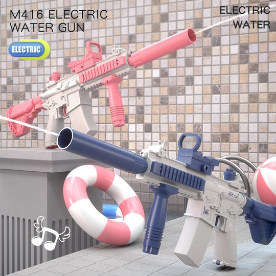 "Summer Splash M416 Electric Water Gun: Full-Auto Shooting Glock-Style Pistol Toy for Beach Fun - Perfect Gift for Kids, Boys, and Girls"