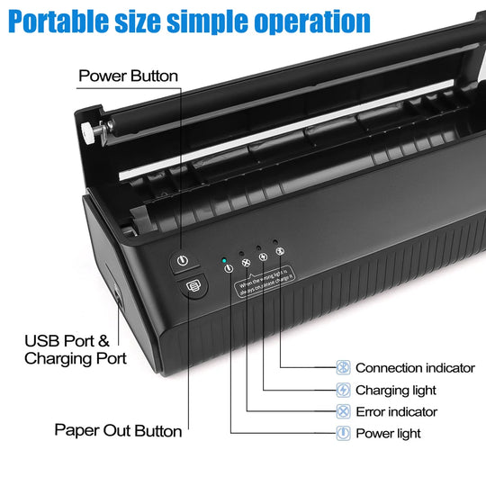 "Wireless Bluetooth Thermal Tattoo Stencil Printer: Line Drawing and Photo Pattern Transfer Machine Copier"