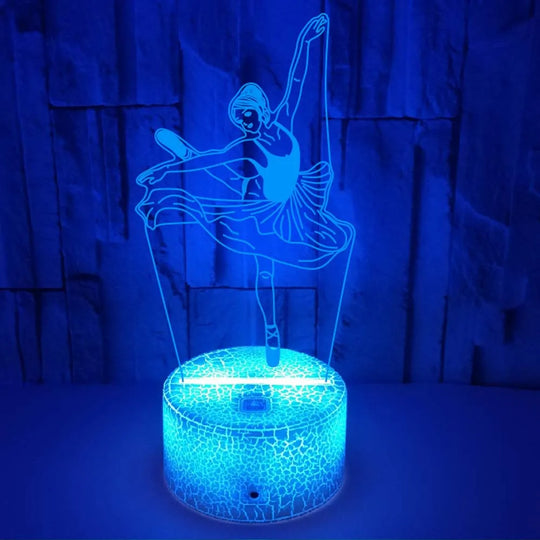 3D Illusion Ballet Dancer Night Light, Ballerina Table Lamp for Bedroom Decor, Perfect Gift