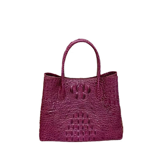 Luxury Fashion Genuine Leather Women Handbags 2024 Crocodile Pattern Portable Tote Bag Large Capacity Shoulder Messenger Bags